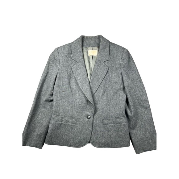 Pendleton 100% Virgin Wool Blazer Jacket Gray Womens Size 8 - Picture 1 of 9